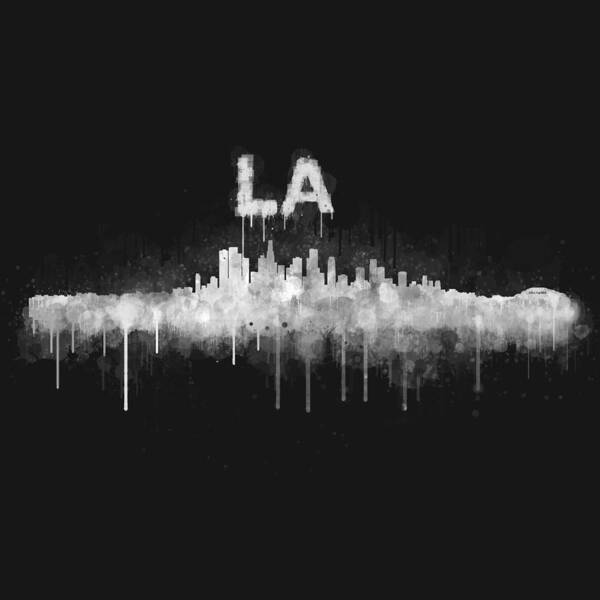 La Art Print featuring the painting Los Angeles City Skyline HQ v5 WB by HQ Photo