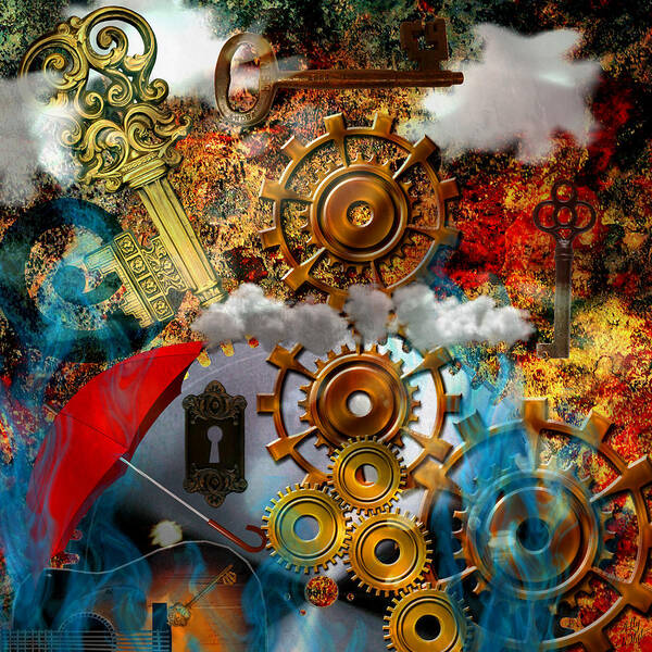 Lost Art Print featuring the mixed media Lost Keys to Paradise by Ally White