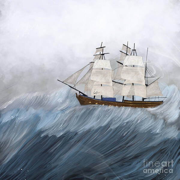 Tall Ships Art Print featuring the painting Lost Without You by Bri Buckley