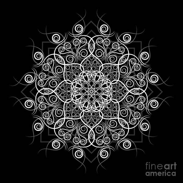 Mandala Art Print featuring the digital art Lotus #1 Inverted by Jon Munson II
