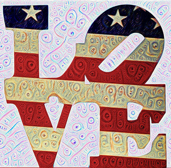 Love Art Print featuring the painting Love the USA by Bill Cannon