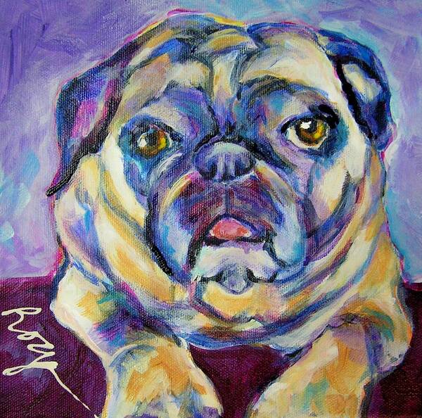 Dogs Art Print featuring the painting Lucky by Judy Rogan