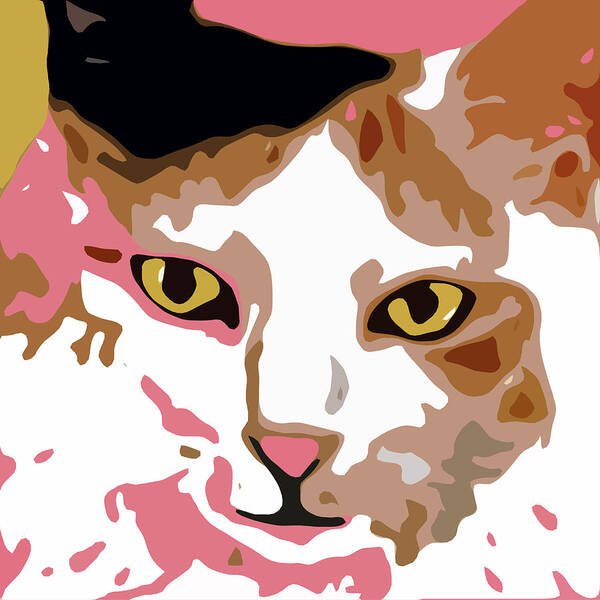 Cat Art Print featuring the digital art Lucky Neko by David G Paul