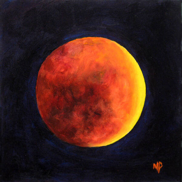Moon Art Print featuring the painting Lunar Eclipse by Marina Petro