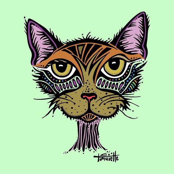 Cat Art Print featuring the digital art Maisy by Tanielle Childers