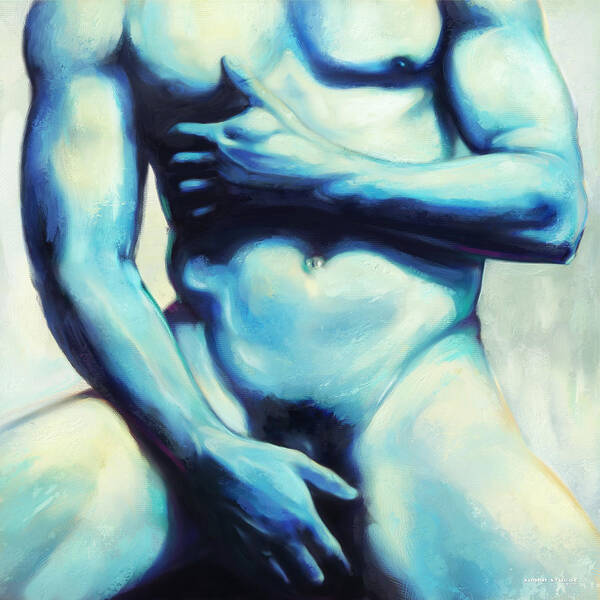 Male Art Print featuring the painting Male nude 3 by Simon Sturge