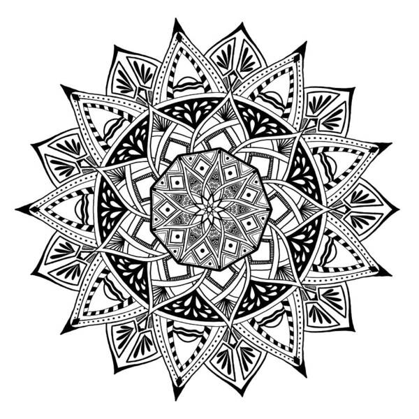 Mandala Art Print featuring the digital art Mandala x 1001 by Lisa Schwaberow