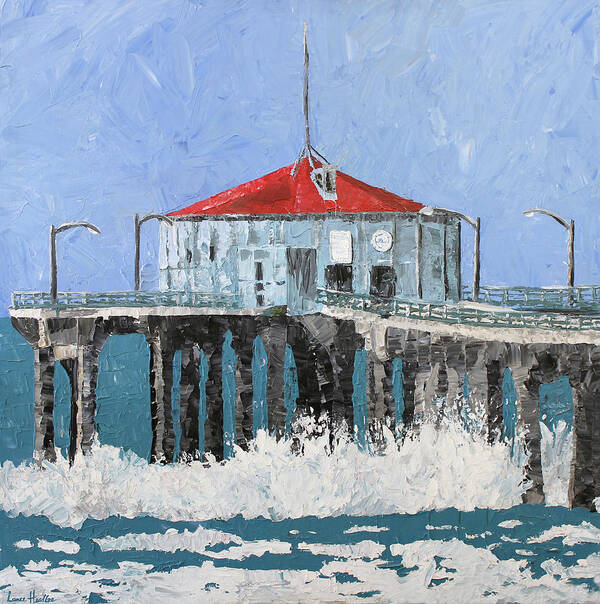 Manhattan Beach Pier Art Print featuring the painting Manhattan Beach Pier by Lance Headlee