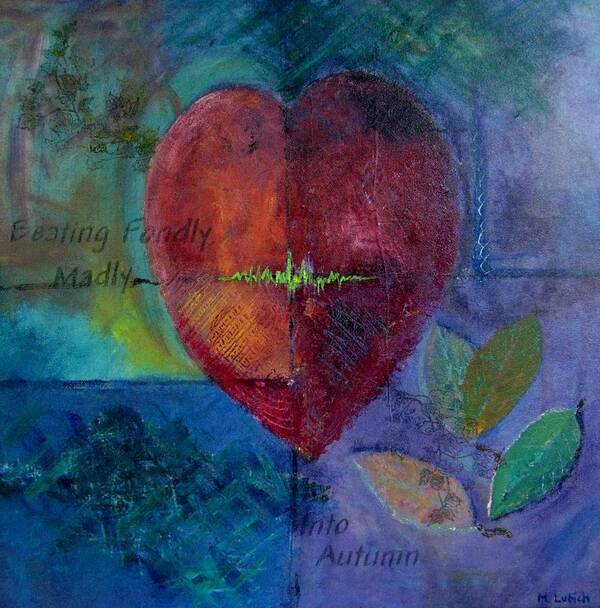 Heart Art Print featuring the painting Manic Heart by Mark Lubich