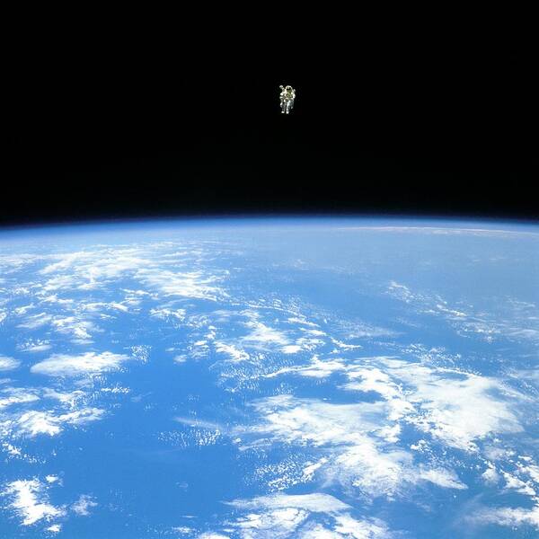Bruce Mccandless Art Print featuring the photograph Manned Maneuvring Unit Space Walk, 1984 by Nasa