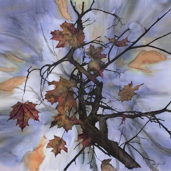 Maple Art Print featuring the tapestry - textile Maple Autumn Splash by Carolyn Doe