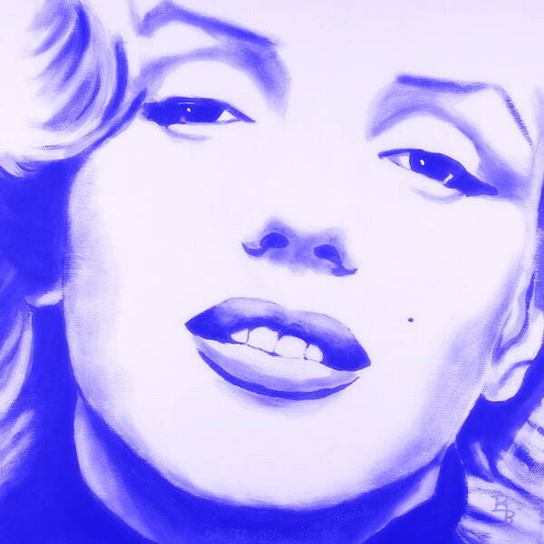 Marilyn Art Print featuring the painting Marilyn Monroe - Blue Tint by Bob Baker
