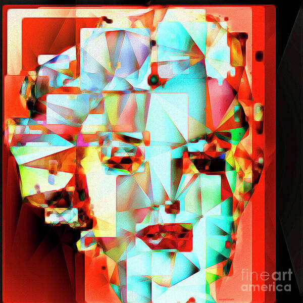 Wingsdomain Art Print featuring the photograph Marilyn Monroe in Abstract Cubism 20170326 by Wingsdomain Art and Photography