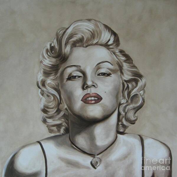 Oil Art Print featuring the painting Marilyn Monroe by Jindra Noewi
