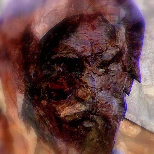 Marred Art Print featuring the digital art Marred Visage 4 by Kathleen Luther