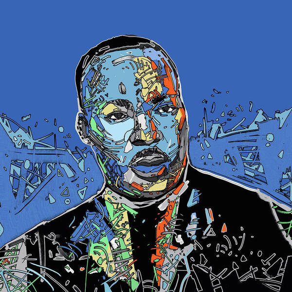 Martin Luther King Jr Art Print featuring the digital art Martin Luther King Color by Bekim M