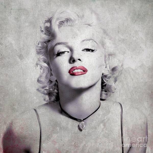 Marylin Art Print featuring the digital art Marylin Monroe - 0102a by Variance Collections