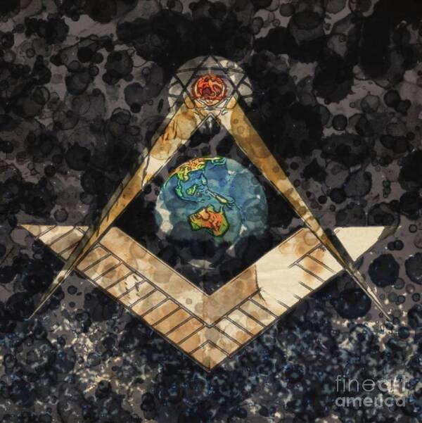 Freemason Art Print featuring the digital art Masonic Symbol by Raphael Terra and Mary Bassett by Esoterica Art Agency