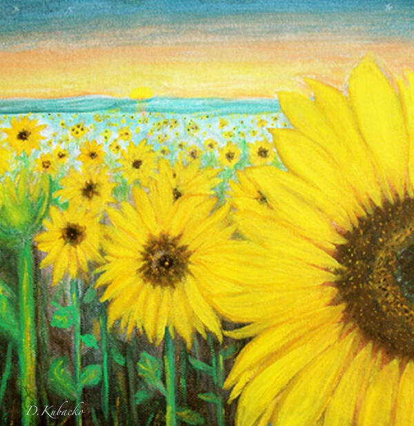 Sunflower Art Print featuring the painting Mercy by Dawn Harrell