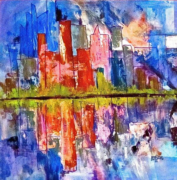 City Art Print featuring the painting Metropolis by Barbara O'Toole