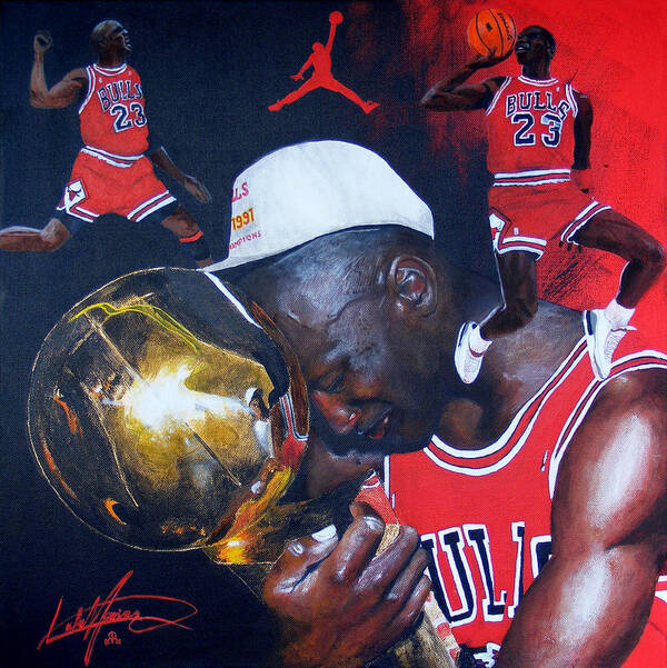 Portrait Art Print featuring the painting Michael Jordan by Luke Morrison