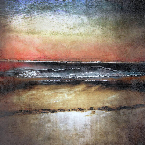 Seascape Art Print featuring the digital art Midnight Sands Gloucester by Sand And Chi