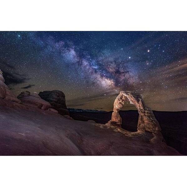 Beautiful Art Print featuring the photograph Milky Way At Delicate Arch 
#amazing by Michael Ash