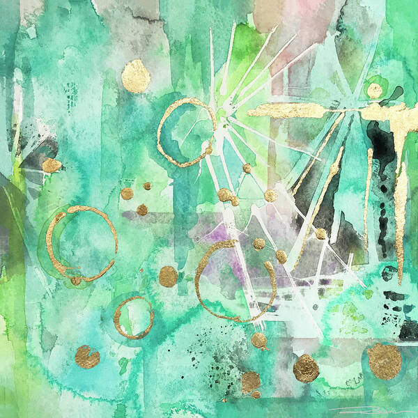 Mint Watercolor Art Print featuring the painting Mint Bling by Roleen Senic