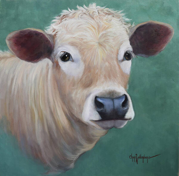 Cow Wall Art Art Print featuring the painting Miss Agnes by Cheri Wollenberg