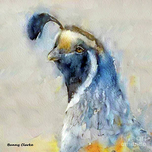 Wildlife Art Print featuring the digital art Mister Quail by Bunny Clarke