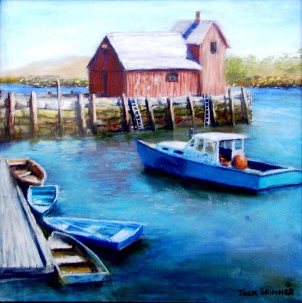 Motif One Art Print featuring the painting Motif One Rockport Harbor by Jack Skinner