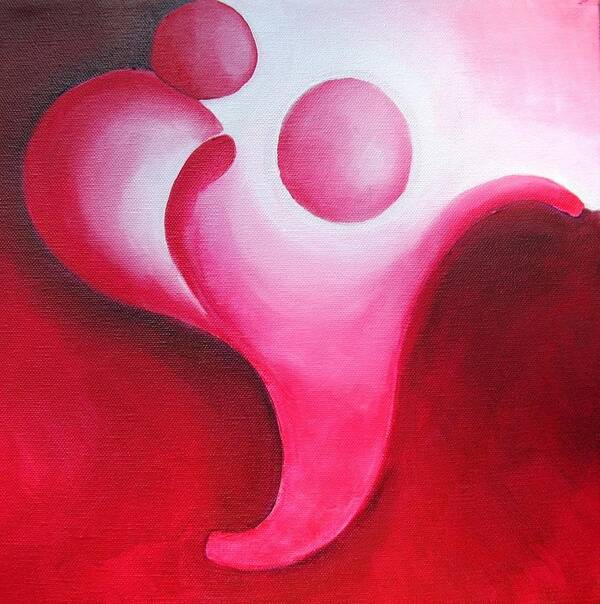 Red Art Print featuring the painting My Father Taught Me.. I am not alone by Jennifer Hannigan-Green