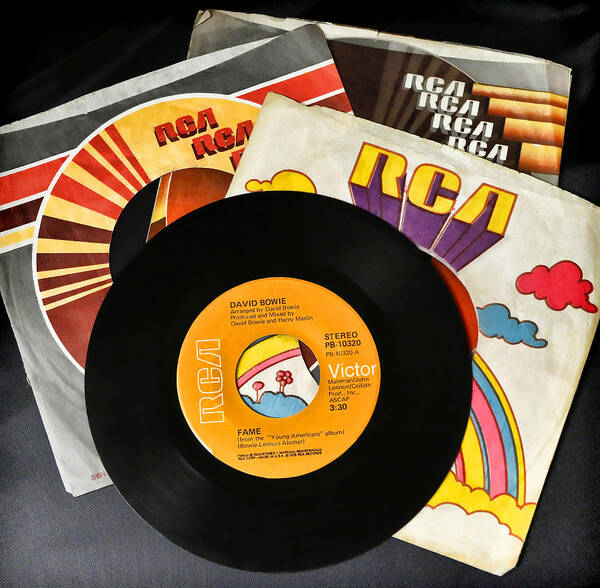 David Bowie 45 Vinyl Record FAME by Athena Mckinzie