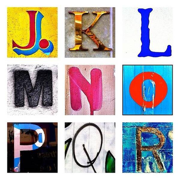 Alphabet Letters Art Print featuring the photograph my own alphabet J to R by Julie Gebhardt