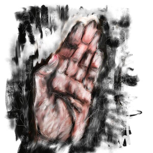 Hand Art Print featuring the digital art My story by Sladjana Lazarevic