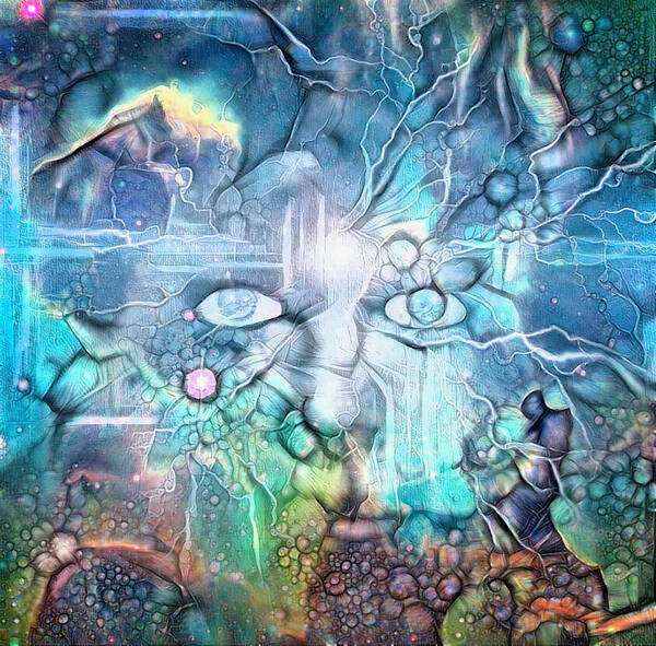 Space Art Print featuring the digital art Mystic Face by Bruce Rolff