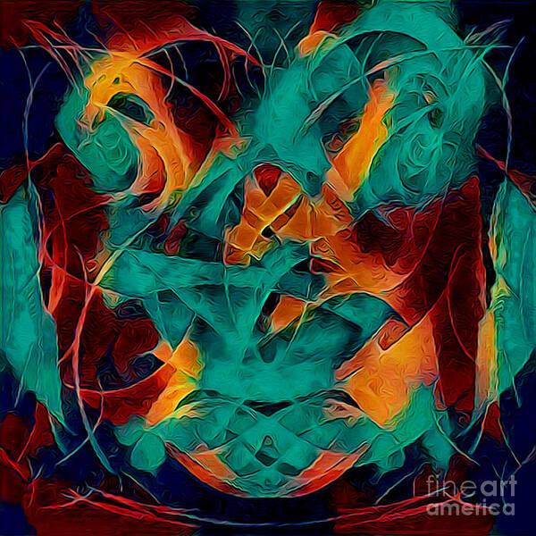 Abstracts Art Print featuring the mixed media Mystical Spirits by DB Hayes