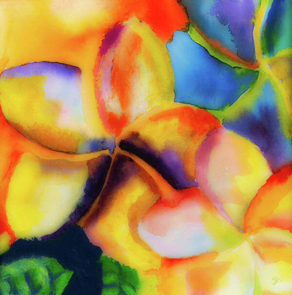 Flowers Art Print featuring the painting Nature's Pinwheels by Stephen Anderson
