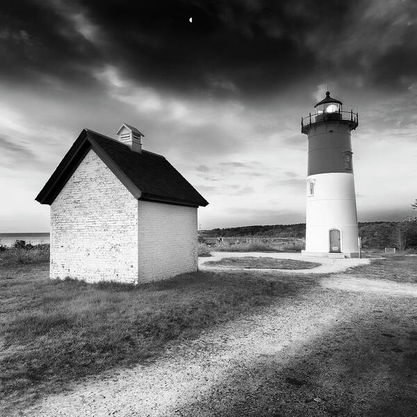 Black And White Art Print featuring the photograph Nauset Light - Black and White Lighthouse by Darius Aniunas