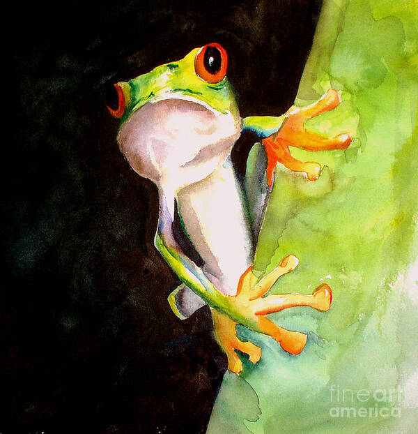 Frog Art Print featuring the painting Neon Frog by Rhonda Hancock