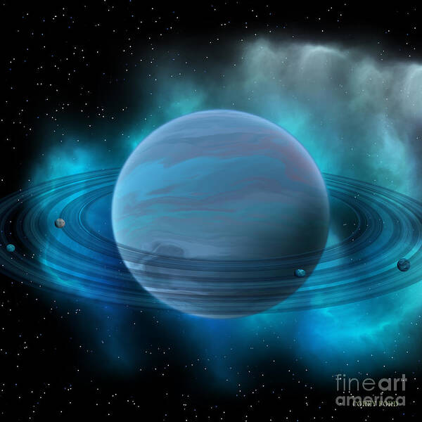 Neptune Art Print featuring the painting Neptune Planet by Corey Ford