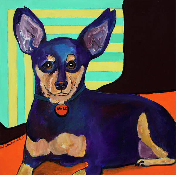 Min-pin Art Print featuring the painting Norman by Pat Saunders-White