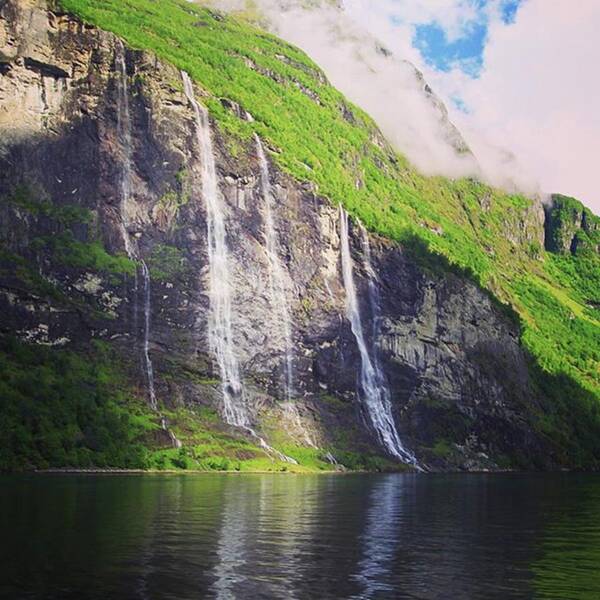 Gerainger Art Print featuring the photograph Norway Waterfalls #norway #gerainger by Mo Barton