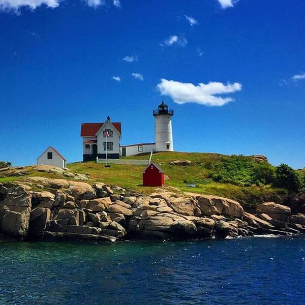 Nubble Art Print featuring the photograph #nubble #ligthouse #maine #usa by Luisa Azzolini