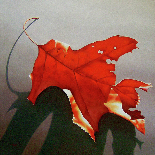 Leaf Art Print featuring the painting Oak Leaf 1 by Timothy Jones