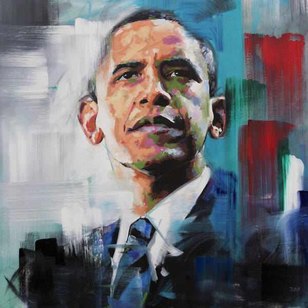 Barack Art Print featuring the painting Obama by Richard Day