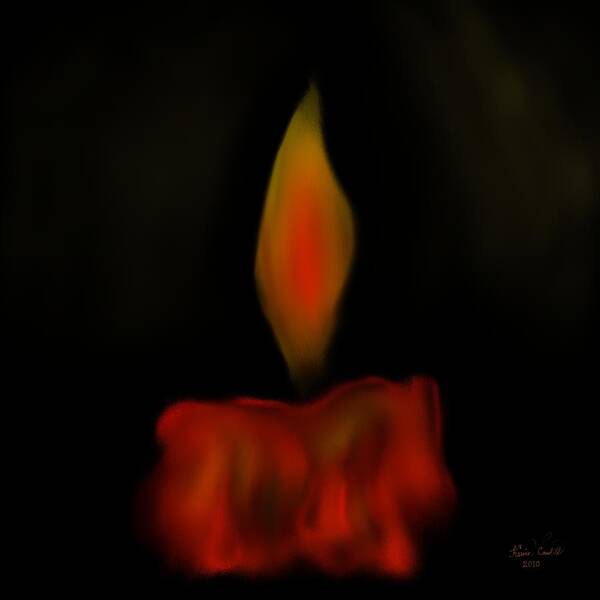 Candle Art Print featuring the painting October flame by Kevin Caudill