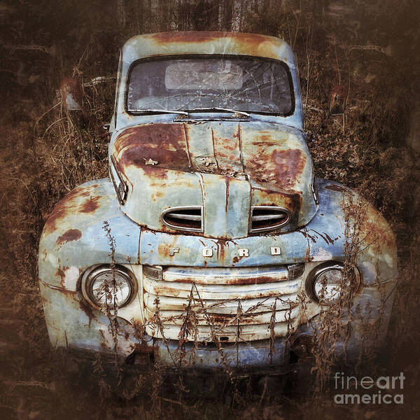 Ford Art Print featuring the photograph Old Blue by Terry Rowe