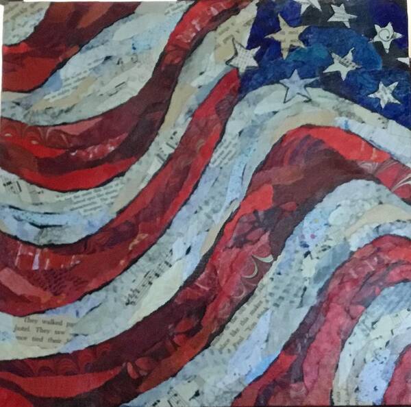 Flag Art Print featuring the painting Old Glory by Phiddy Webb