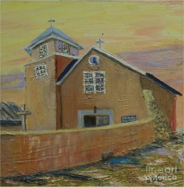 Church Art Print featuring the painting Old Truches Mission of Holy Rosary -- SOLD by Judith Espinoza